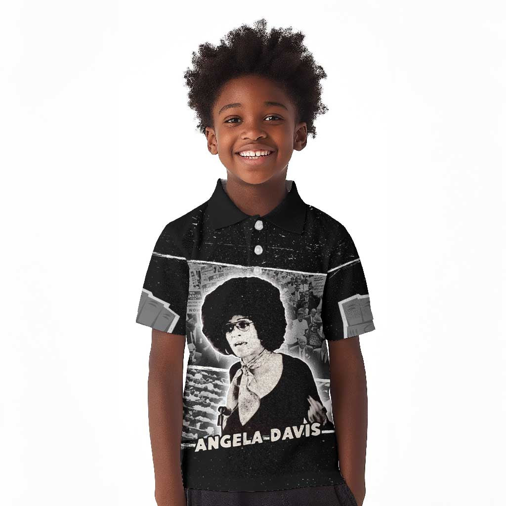 Angela Davis Kid Polo Shirt Protest Design Liberating Minds and Society Quote Civil Rights Movement TS04