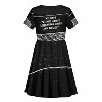 Angela Davis Kid Short Sleeve Dress Protest Design Liberating Minds and Society Quote Civil Rights Movement TS04
