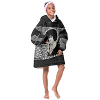 Angela Davis Kid Wearable Blanket Hoodie Protest Design Liberating Minds and Society Quote Civil Rights Movement - Wonder Print Shop