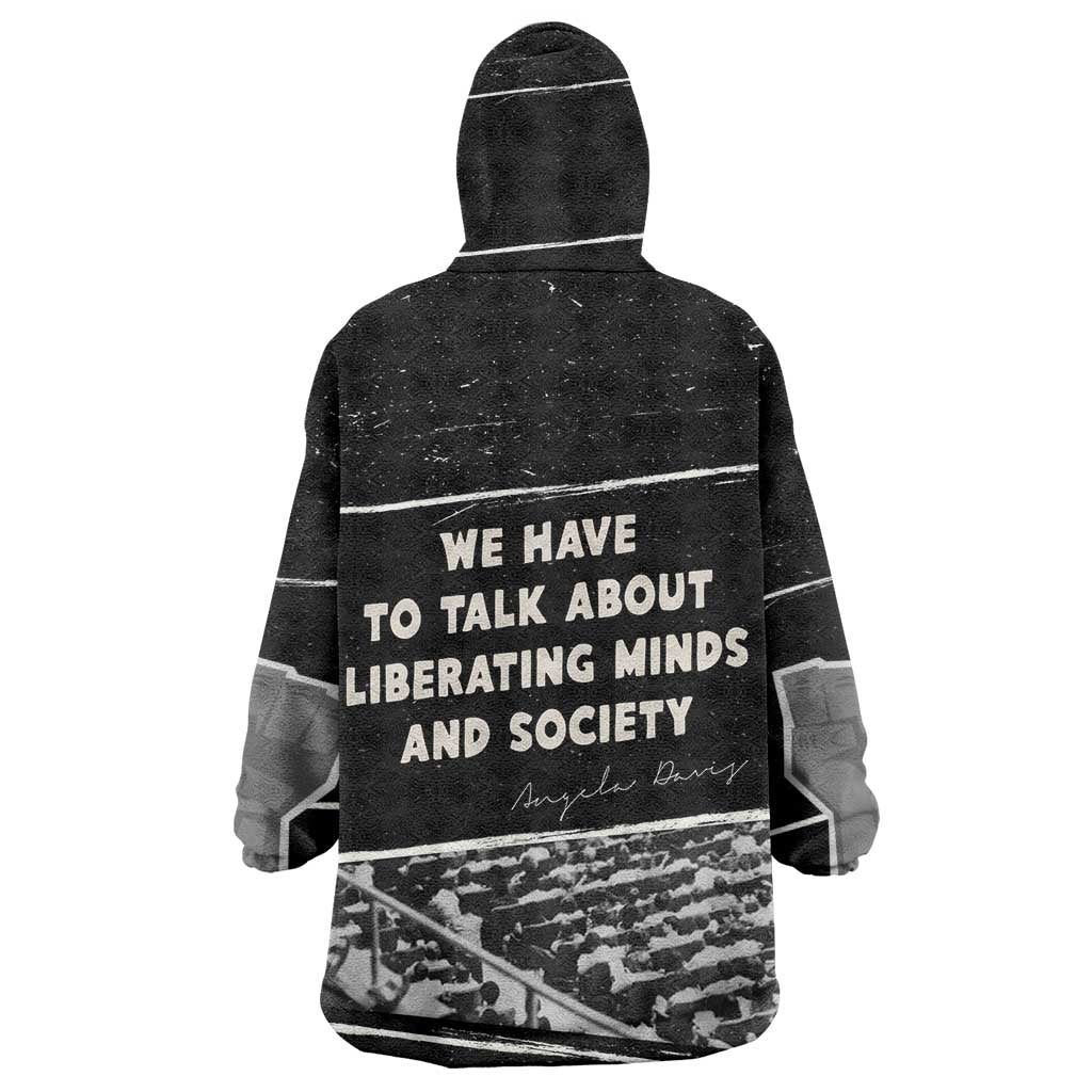Angela Davis Kid Wearable Blanket Hoodie Protest Design Liberating Minds and Society Quote Civil Rights Movement - Wonder Print Shop