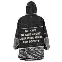 Angela Davis Kid Wearable Blanket Hoodie Protest Design Liberating Minds and Society Quote Civil Rights Movement - Wonder Print Shop
