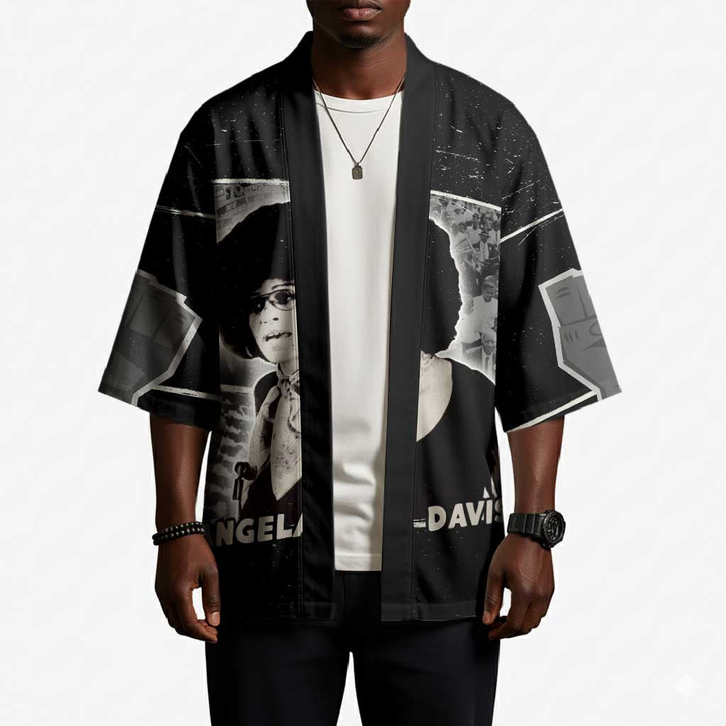 Angela Davis Kimono Protest Design Liberating Minds and Society Quote Civil Rights Movement - Wonder Print Shop