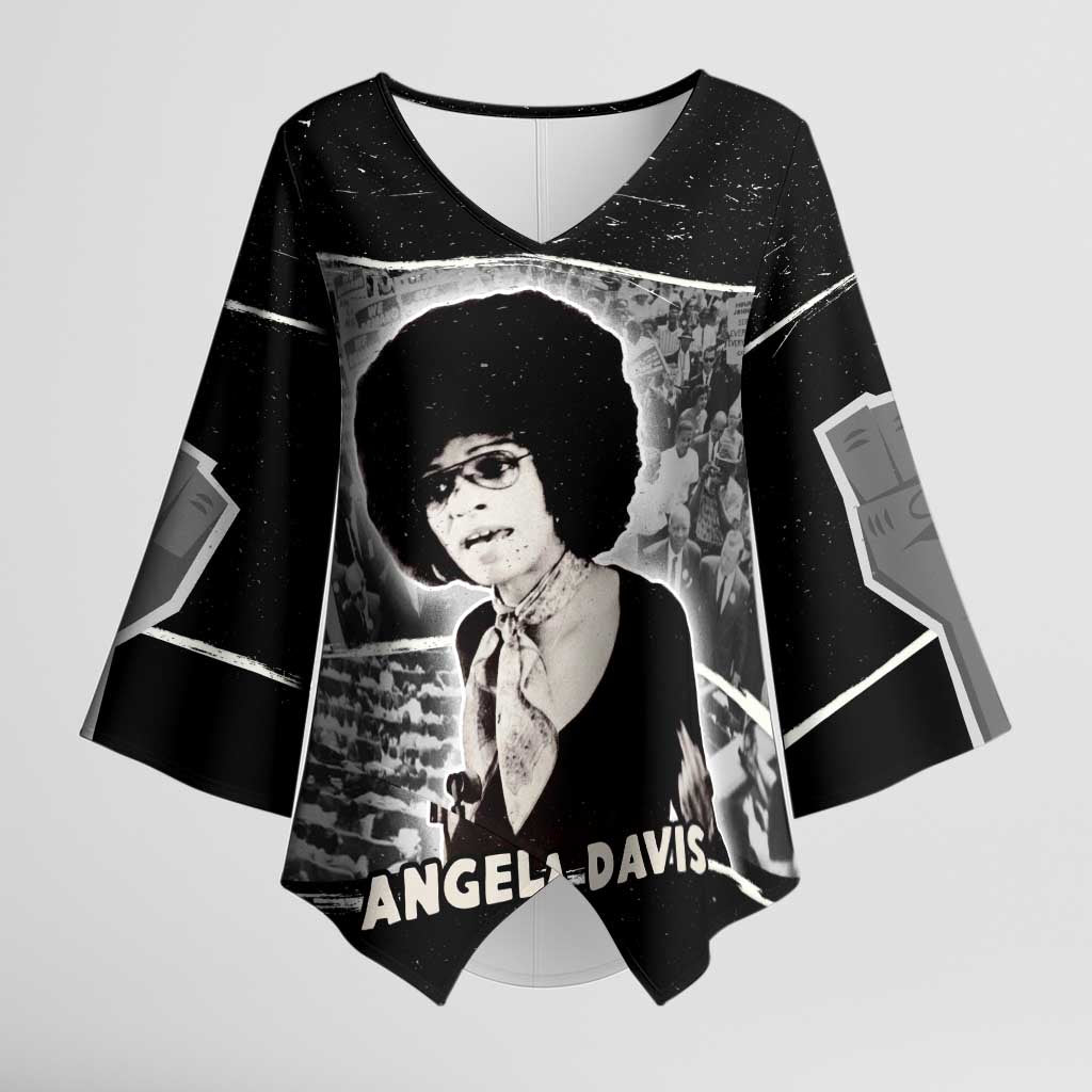 Angela Davis Kimono Sleeve Blouse Protest Design Liberating Minds and Society Quote Civil Rights Movement - Wonder Print Shop