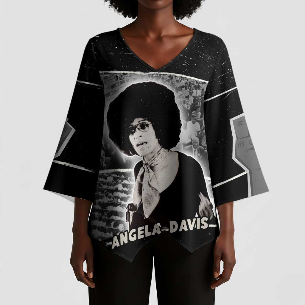 Angela Davis Kimono Sleeve Blouse Protest Design Liberating Minds and Society Quote Civil Rights Movement - Wonder Print Shop