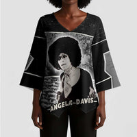 Angela Davis Kimono Sleeve Blouse Protest Design Liberating Minds and Society Quote Civil Rights Movement - Wonder Print Shop