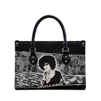 Angela Davis Leather Bag Protest Design Liberating Minds and Society Quote Civil Rights Movement - Wonder Print Shop