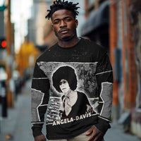 Angela Davis Long Sleeve Shirt Protest Design Liberating Minds and Society Quote Civil Rights Movement - Wonder Print Shop