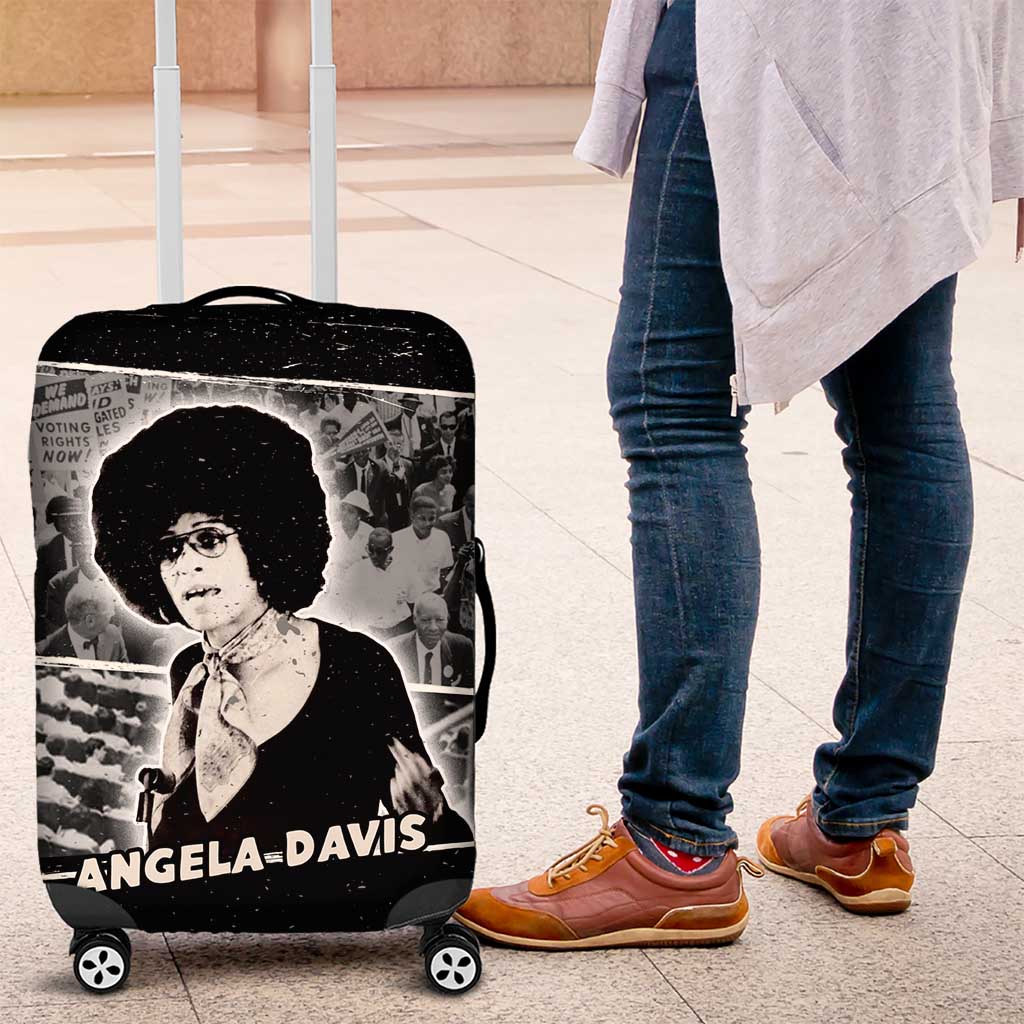 Angela Davis Luggage Cover Protest Design Liberating Minds and Society Quote Civil Rights Movement - Wonder Print Shop