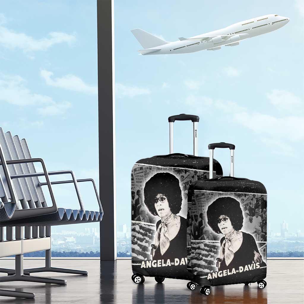 Angela Davis Luggage Cover Protest Design Liberating Minds and Society Quote Civil Rights Movement - Wonder Print Shop