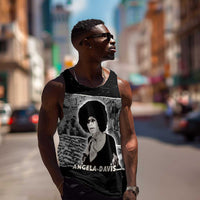 Angela Davis Men Tank Top Protest Design Liberating Minds and Society Quote Civil Rights Movement - Wonder Print Shop
