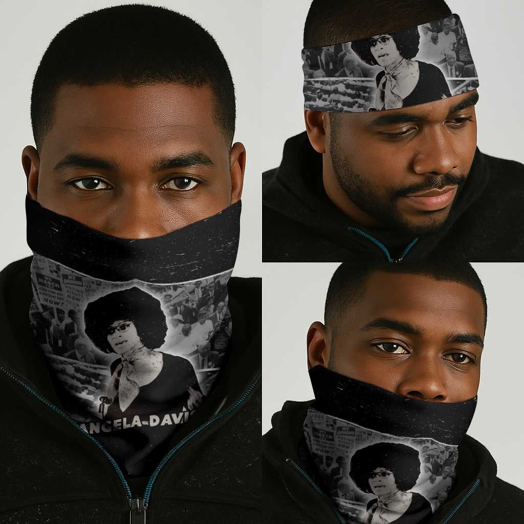 Angela Davis Neck Gaiter Protest Design Liberating Minds and Society Quote Civil Rights Movement - Wonder Print Shop