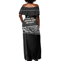 Angela Davis Off Shoulder Maxi Dress Protest Design Liberating Minds and Society Quote Civil Rights Movement - Wonder Print Shop