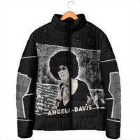 Angela Davis Padded Jacket Protest Design Liberating Minds and Society Quote Civil Rights Movement - Wonder Print Shop
