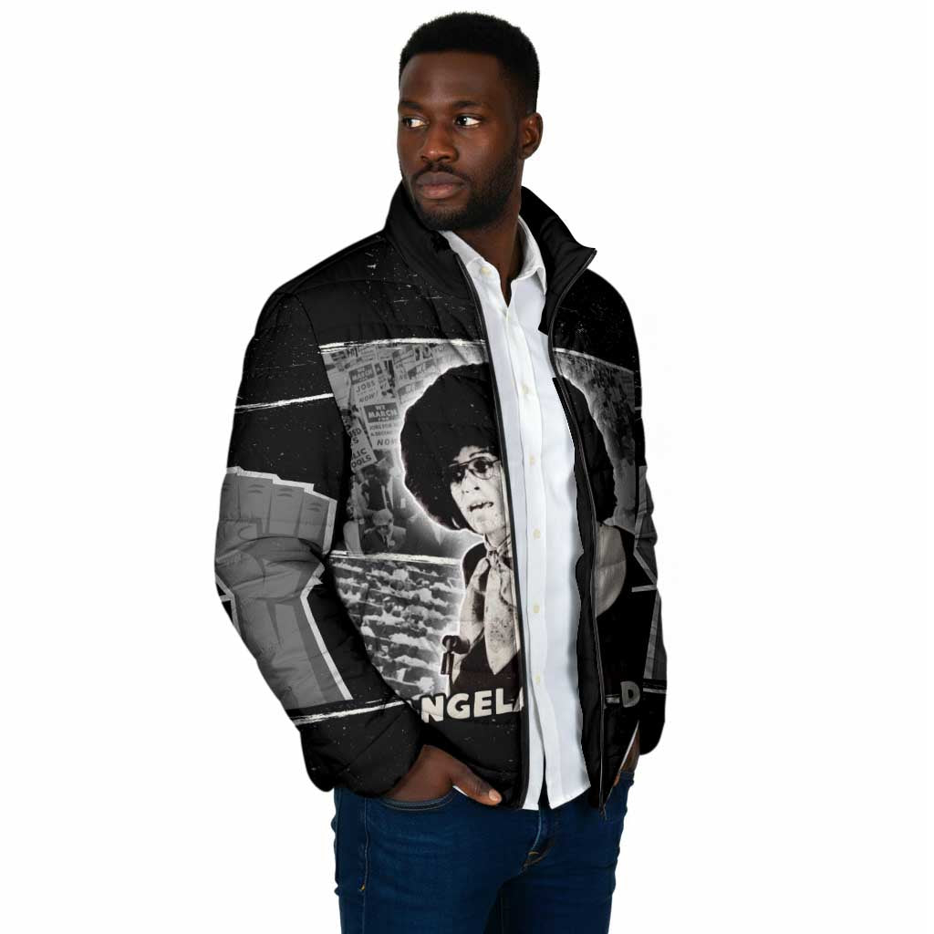 Angela Davis Padded Jacket Protest Design Liberating Minds and Society Quote Civil Rights Movement - Wonder Print Shop