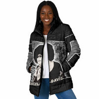 Angela Davis Padded Jacket Protest Design Liberating Minds and Society Quote Civil Rights Movement - Wonder Print Shop