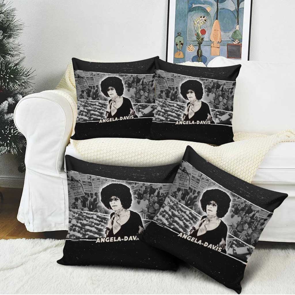 Angela Davis Pillow Cover Protest Design Liberating Minds and Society Quote Civil Rights Movement - Wonder Print Shop