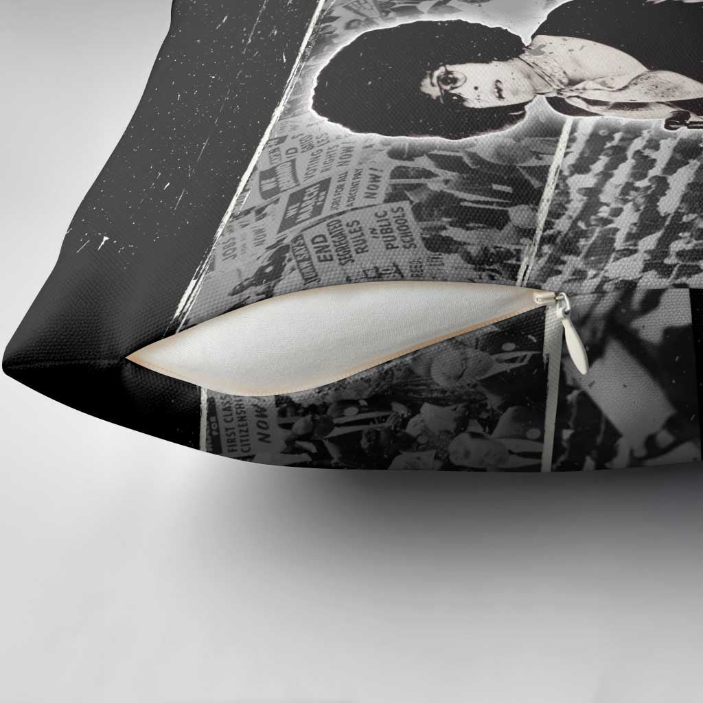 Angela Davis Pillow Cover Protest Design Liberating Minds and Society Quote Civil Rights Movement - Wonder Print Shop