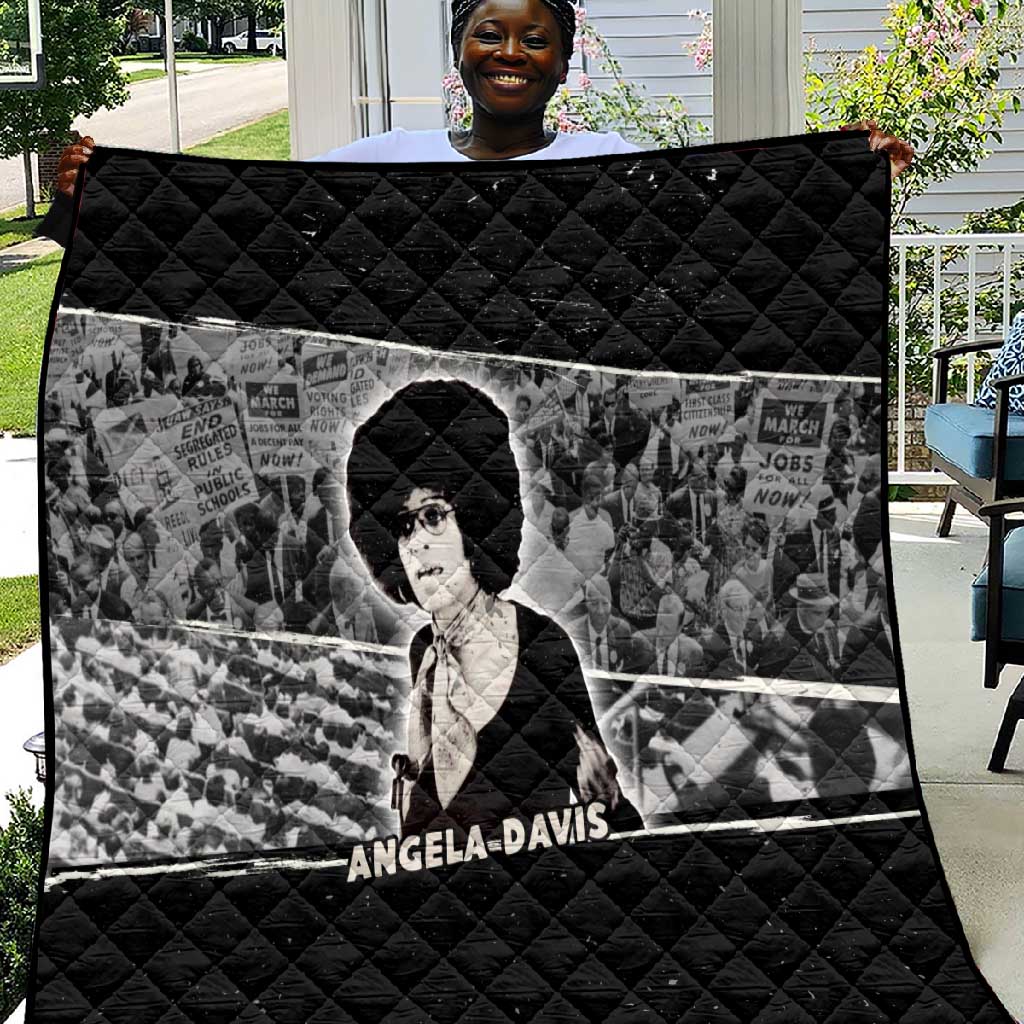 Angela Davis Quilt Protest Design Liberating Minds and Society Quote Civil Rights Movement - Wonder Print Shop