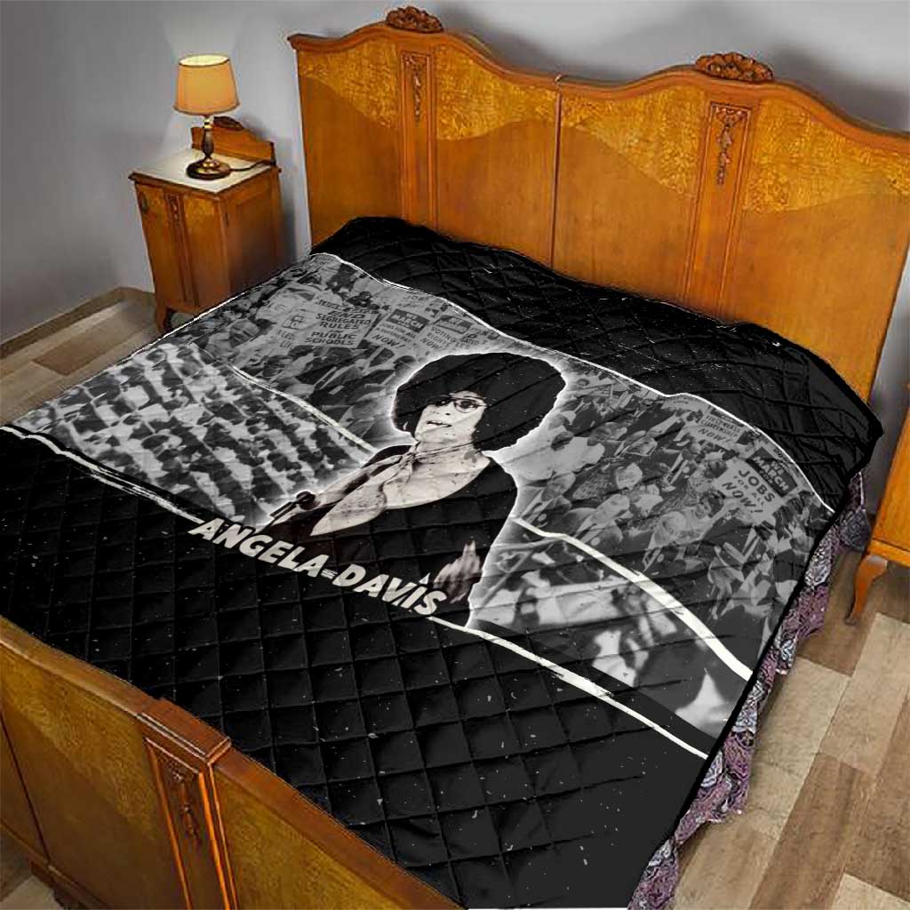 Angela Davis Quilt Protest Design Liberating Minds and Society Quote Civil Rights Movement - Wonder Print Shop