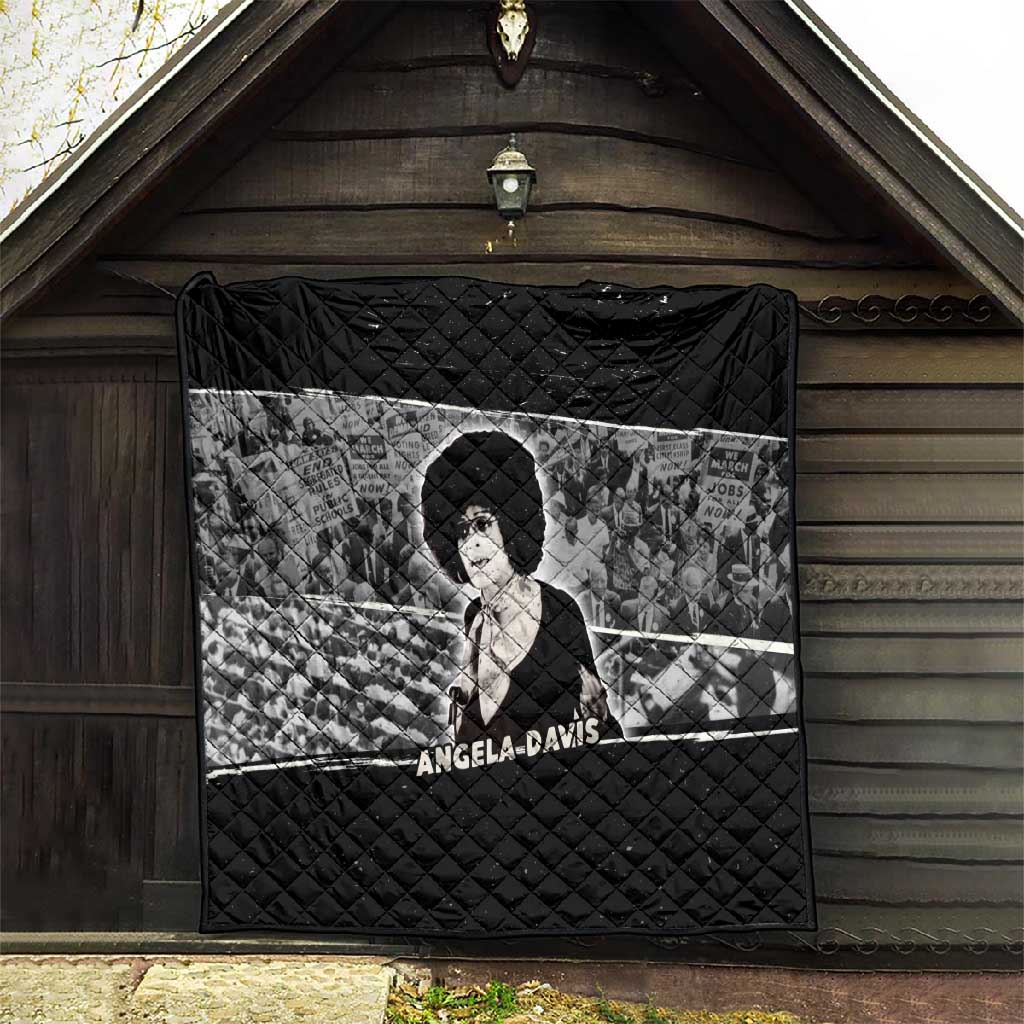 Angela Davis Quilt Protest Design Liberating Minds and Society Quote Civil Rights Movement - Wonder Print Shop