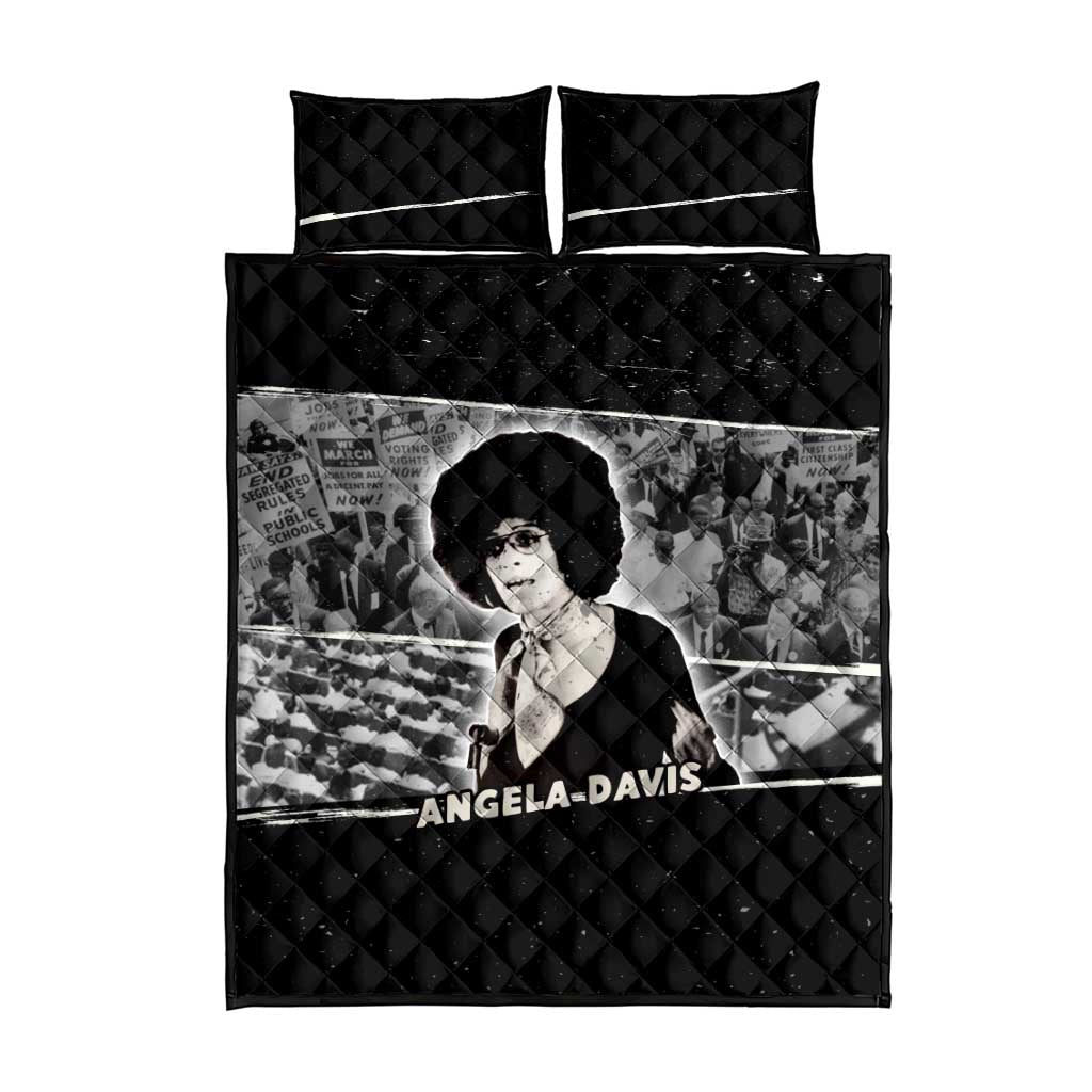 Angela Davis Quilt Bed Set Protest Design Liberating Minds and Society Quote Civil Rights Movement - Wonder Print Shop
