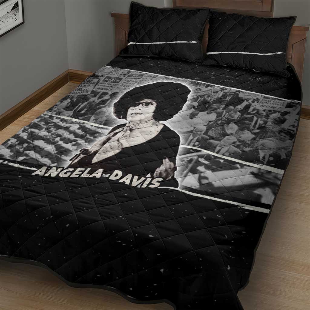 Angela Davis Quilt Bed Set Protest Design Liberating Minds and Society Quote Civil Rights Movement - Wonder Print Shop