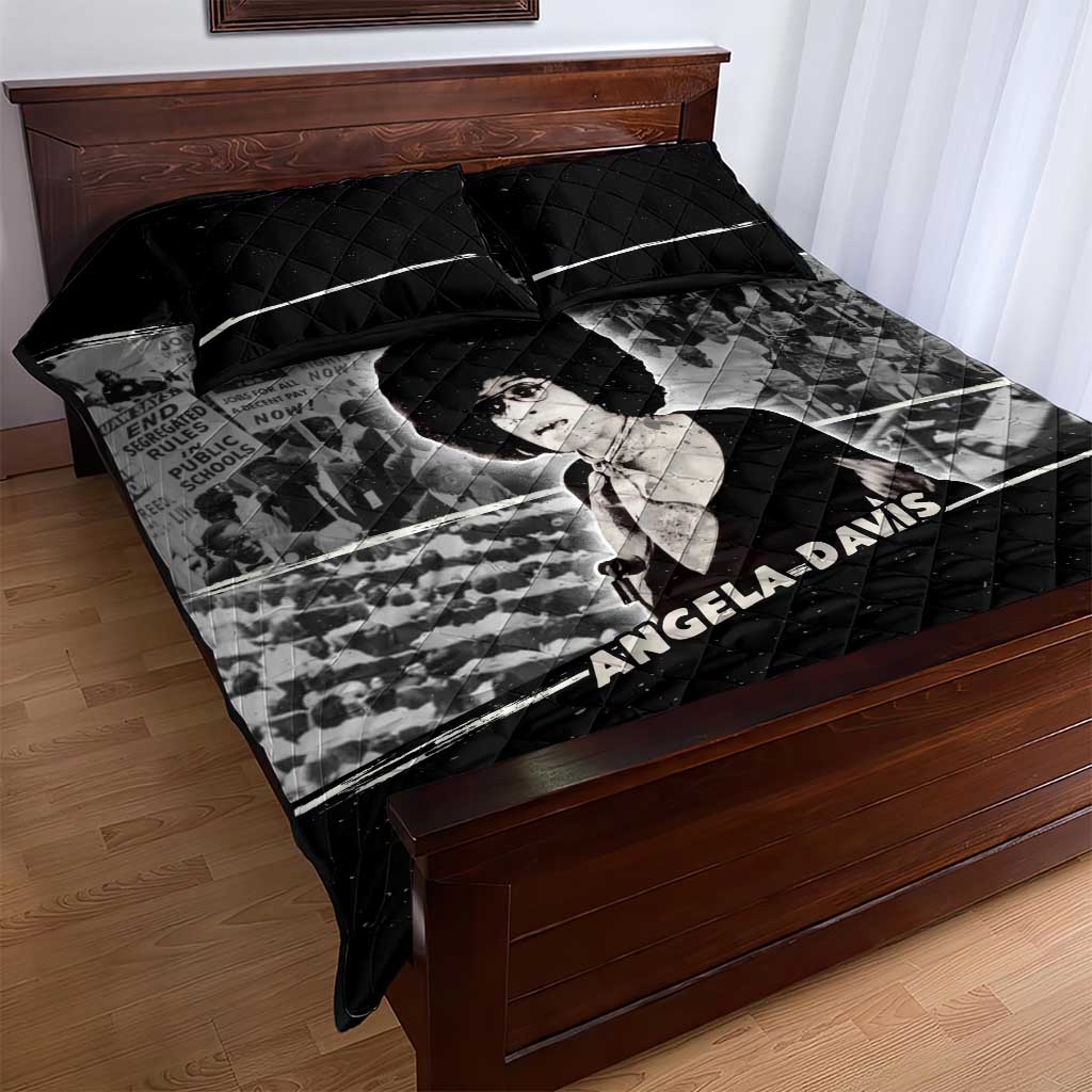 Angela Davis Quilt Bed Set Protest Design Liberating Minds and Society Quote Civil Rights Movement - Wonder Print Shop