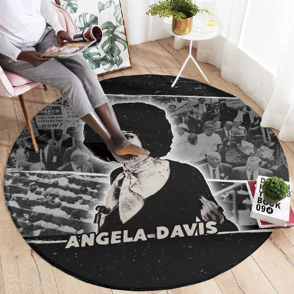 Angela Davis Round Carpet Protest Design Liberating Minds and Society Quote Civil Rights Movement - Wonder Print Shop