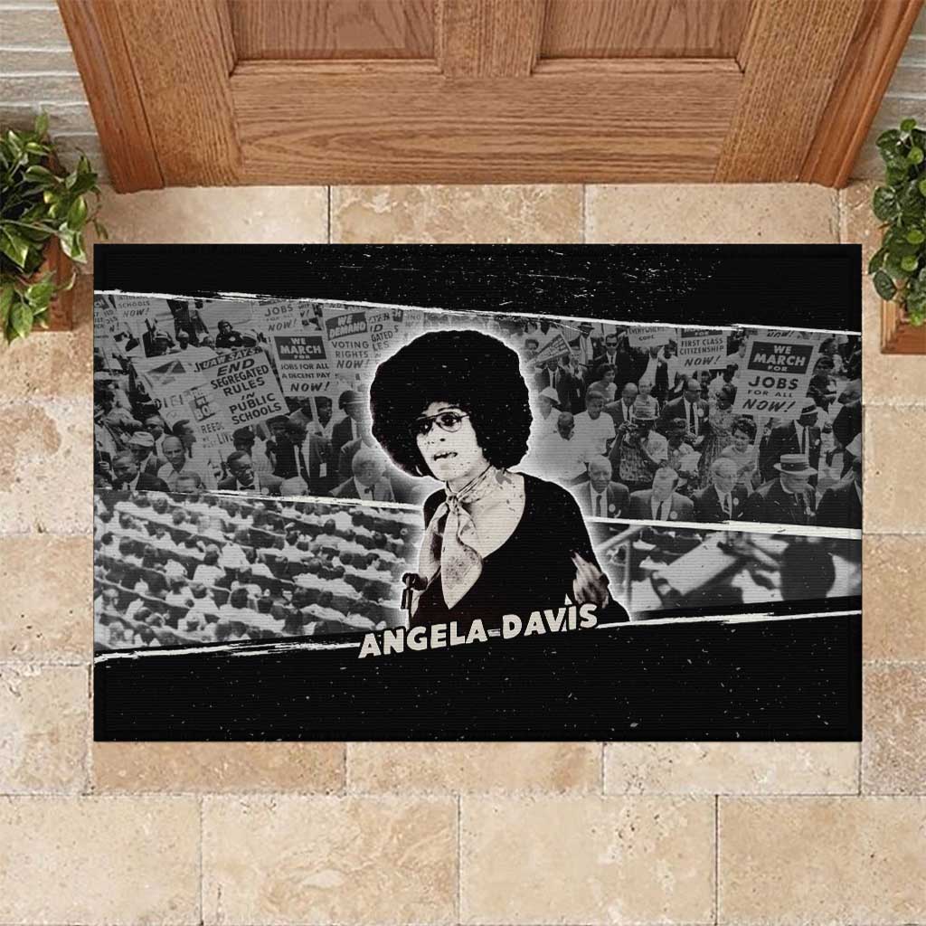Angela Davis Rubber Doormat Protest Design Liberating Minds and Society Quote Civil Rights Movement - Wonder Print Shop