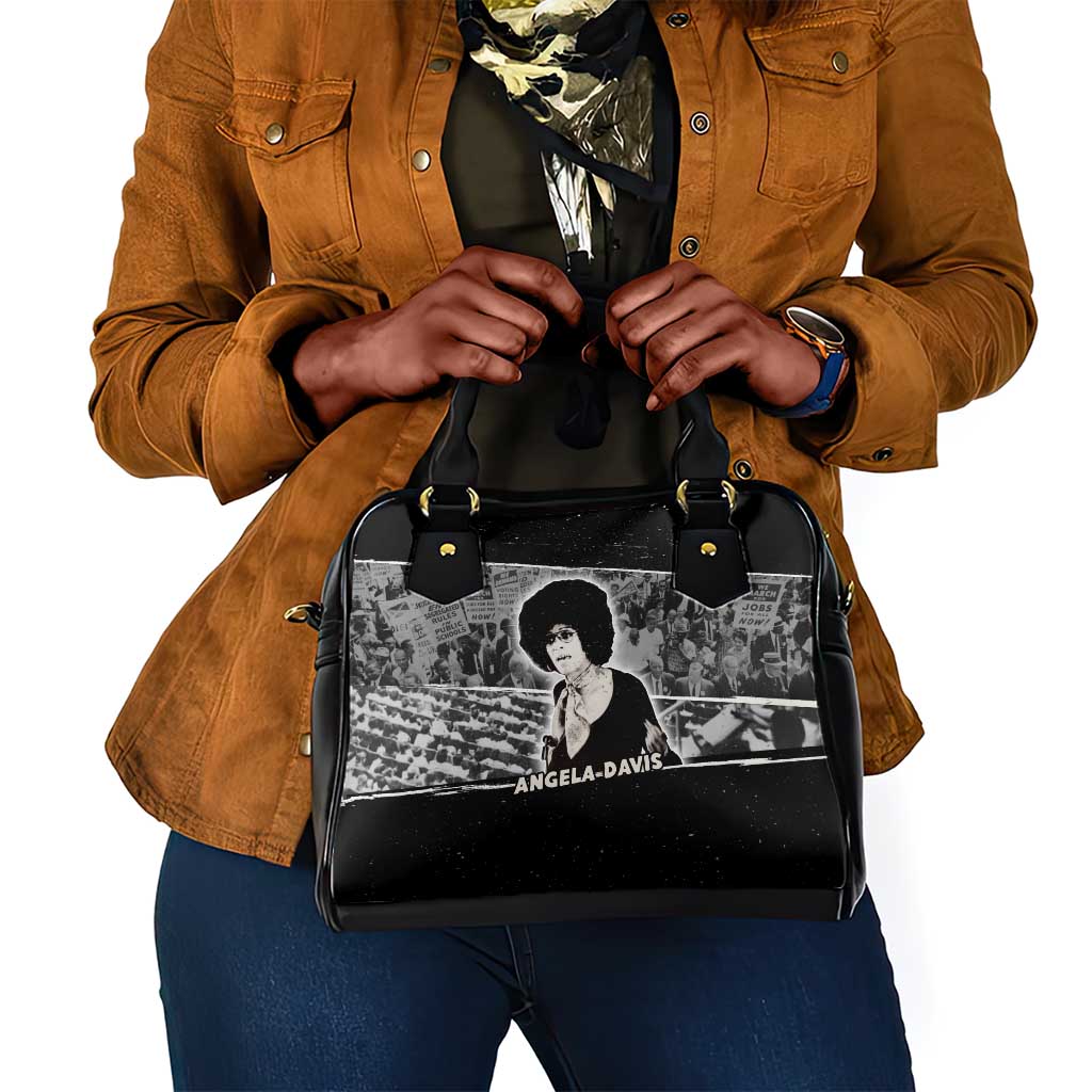 Angela Davis Shoulder Handbag Protest Design Liberating Minds and Society Quote Civil Rights Movement - Wonder Print Shop