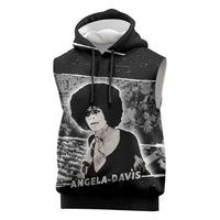Angela Davis Sleeveless Hoodie Protest Design Liberating Minds and Society Quote Civil Rights Movement - Wonder Print Shop