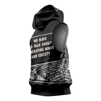 Angela Davis Sleeveless Hoodie Protest Design Liberating Minds and Society Quote Civil Rights Movement - Wonder Print Shop