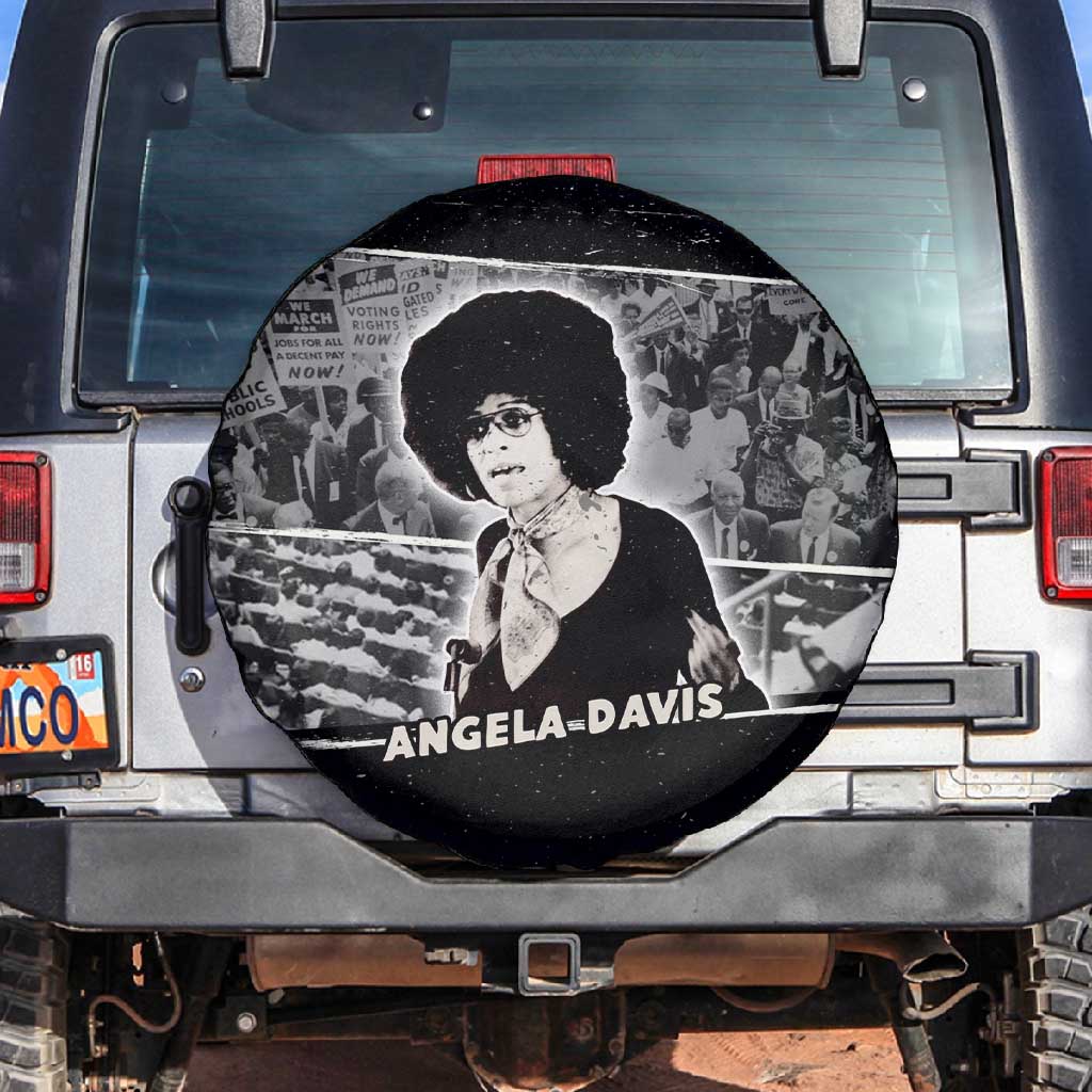 Angela Davis Spare Tire Cover Protest Design Liberating Minds and Society Quote Civil Rights Movement - Wonder Print Shop
