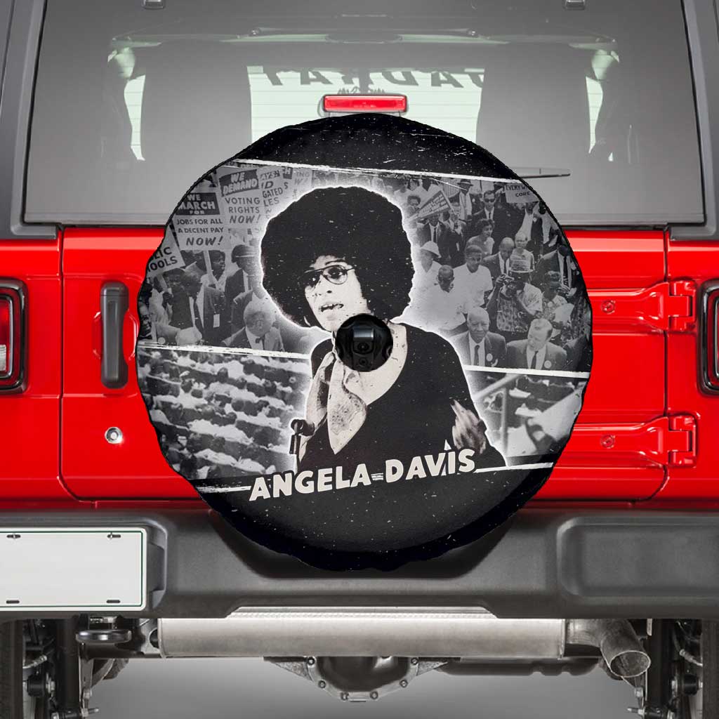 Angela Davis Spare Tire Cover Protest Design Liberating Minds and Society Quote Civil Rights Movement - Wonder Print Shop