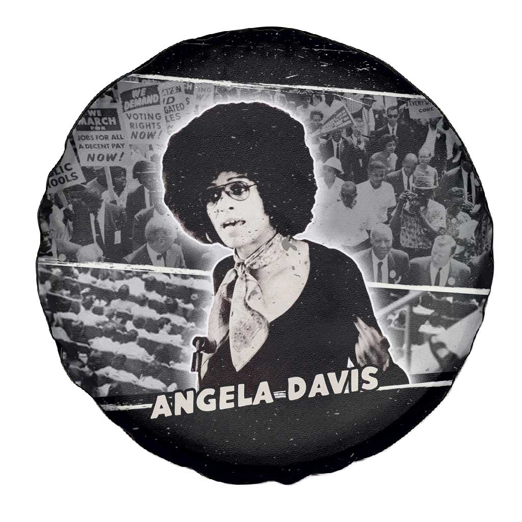 Angela Davis Spare Tire Cover Protest Design Liberating Minds and Society Quote Civil Rights Movement - Wonder Print Shop