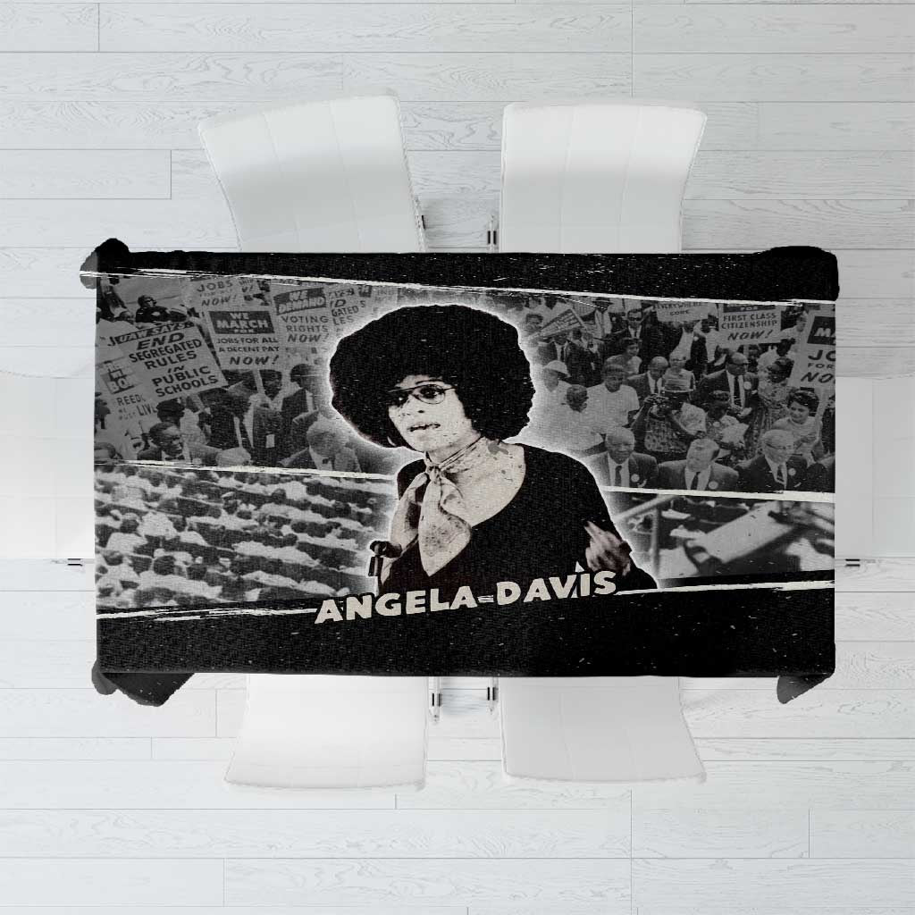 Angela Davis Tablecloth Protest Design Liberating Minds and Society Quote Civil Rights Movement - Wonder Print Shop