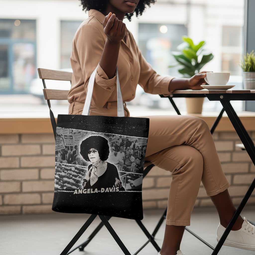 Angela Davis Tote Bag Protest Design Liberating Minds and Society Quote Civil Rights Movement - Wonder Print Shop