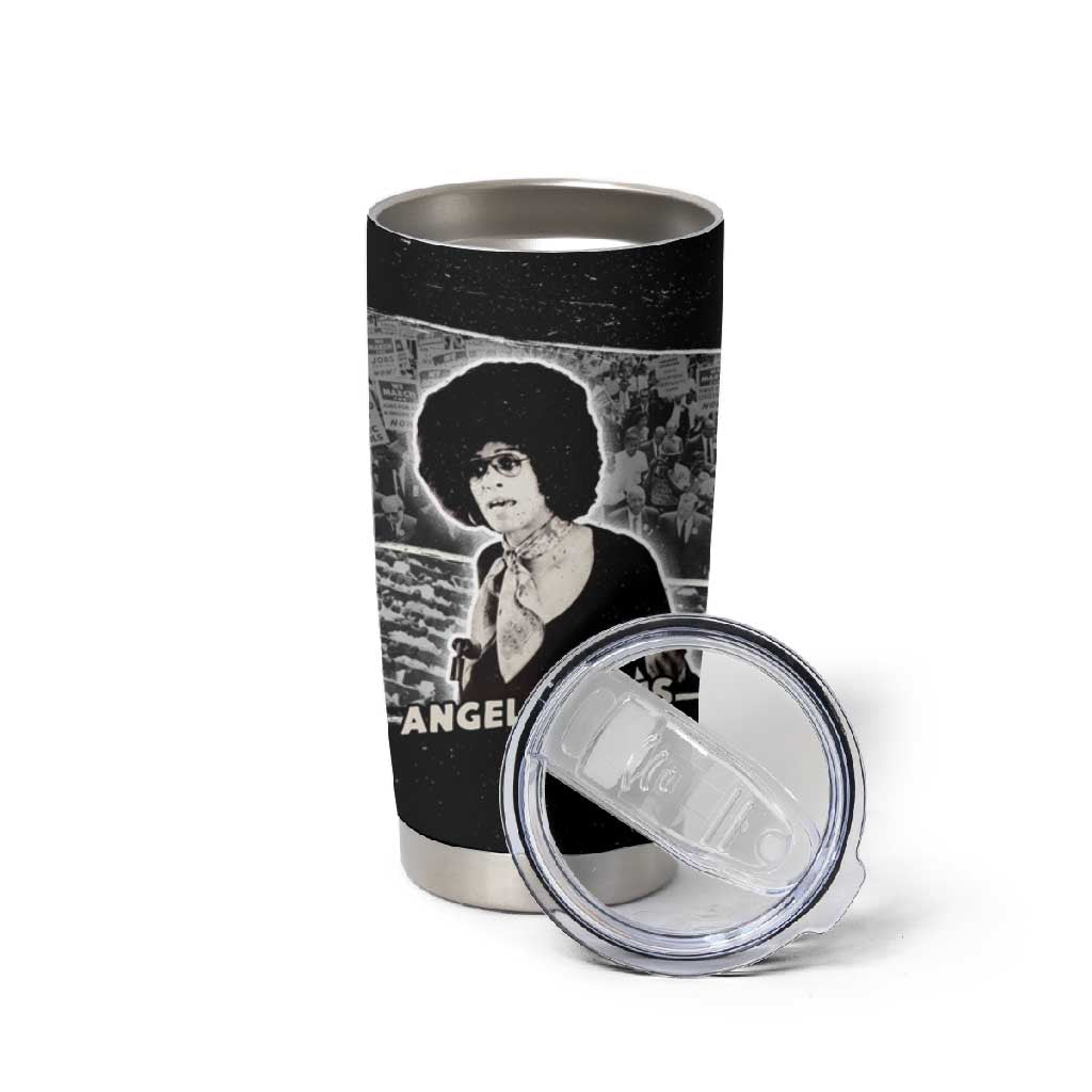 Angela Davis Tumbler Cup Protest Design Liberating Minds and Society Quote Civil Rights Movement - Wonder Print Shop