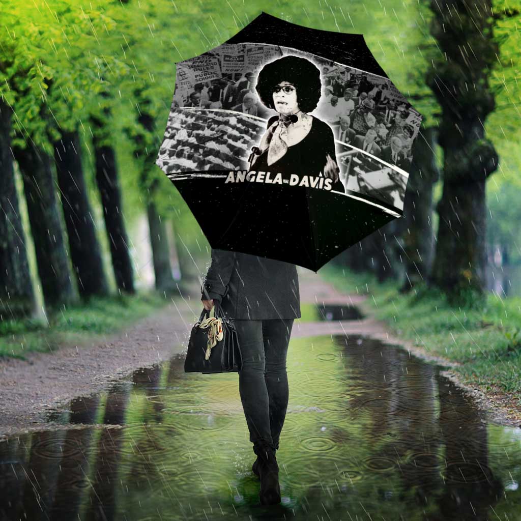 Angela Davis Umbrella Protest Design Liberating Minds and Society Quote Civil Rights Movement - Wonder Print Shop