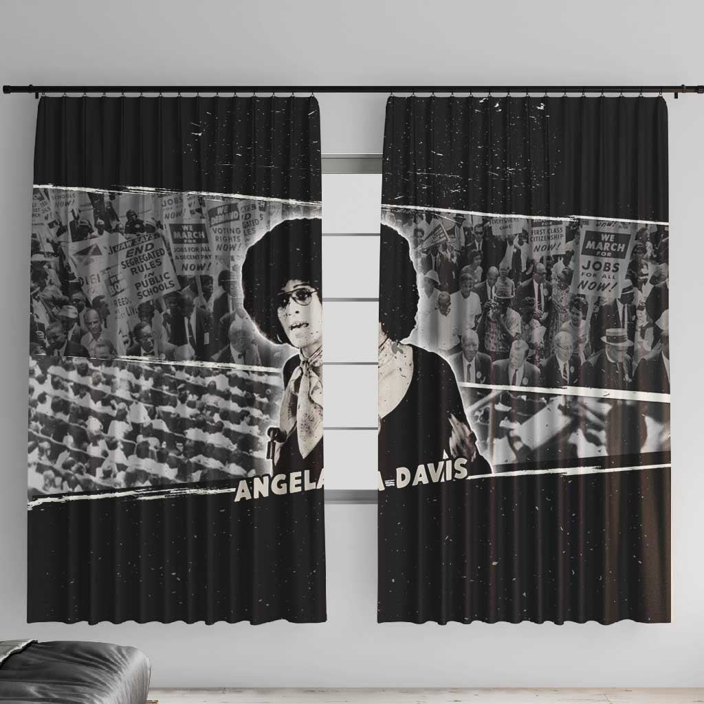 Angela Davis Window Curtain Protest Design Liberating Minds and Society Quote Civil Rights Movement - Wonder Print Shop