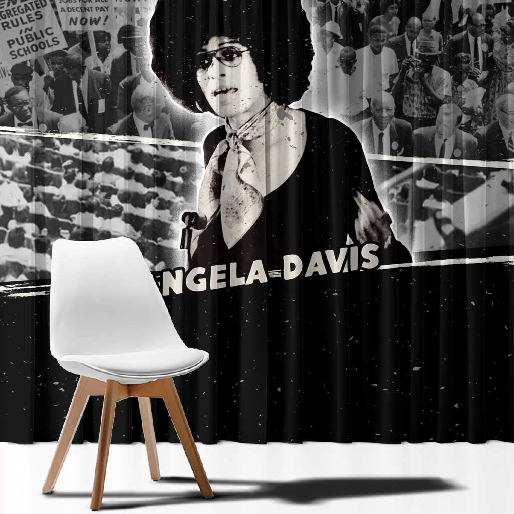 Angela Davis Window Curtain Protest Design Liberating Minds and Society Quote Civil Rights Movement - Wonder Print Shop