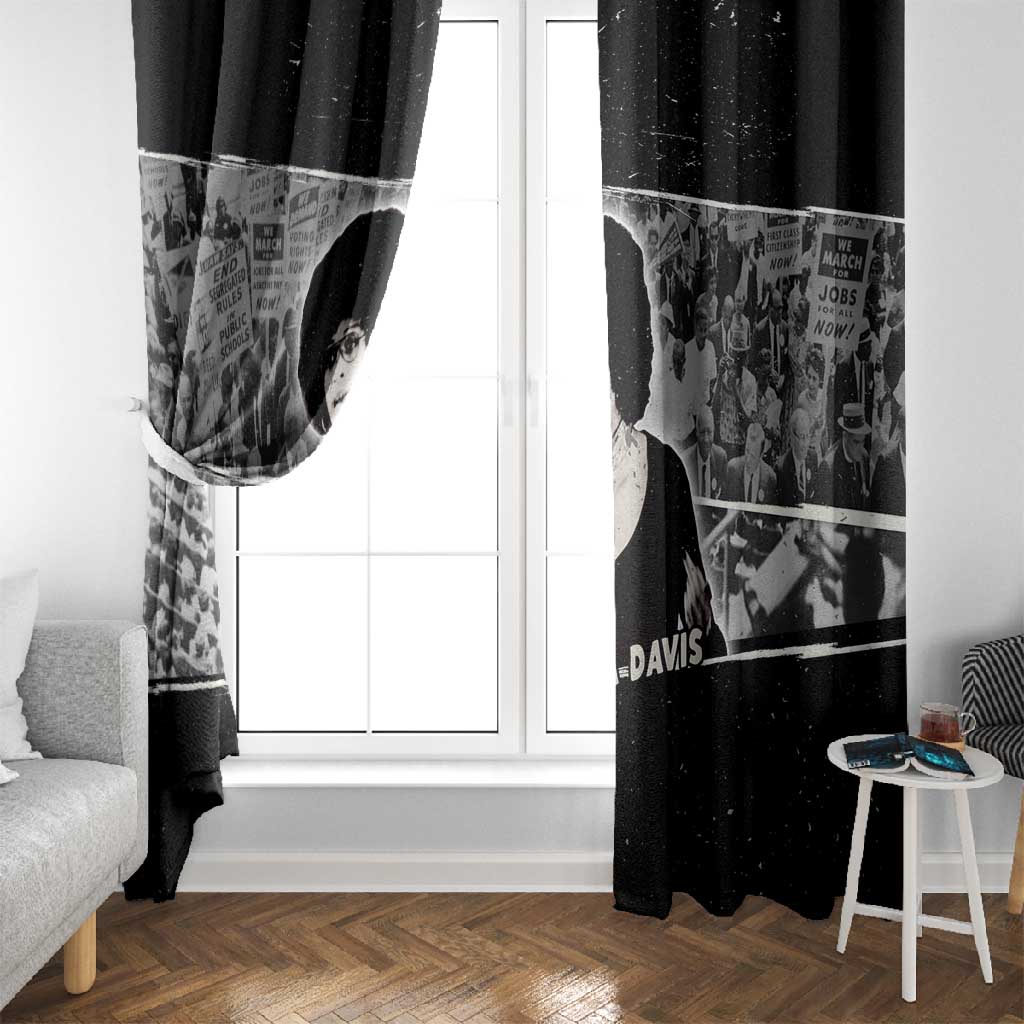 Angela Davis Window Curtain Protest Design Liberating Minds and Society Quote Civil Rights Movement - Wonder Print Shop