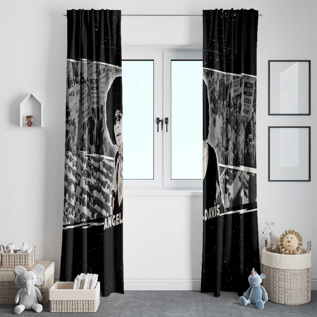 Angela Davis Window Curtain Protest Design Liberating Minds and Society Quote Civil Rights Movement - Wonder Print Shop