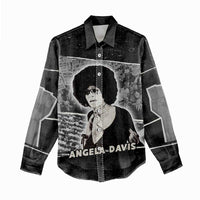 Angela Davis Women Casual Shirt Protest Design Liberating Minds and Society Quote Civil Rights Movement - Wonder Print Shop