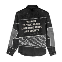 Angela Davis Women Casual Shirt Protest Design Liberating Minds and Society Quote Civil Rights Movement - Wonder Print Shop