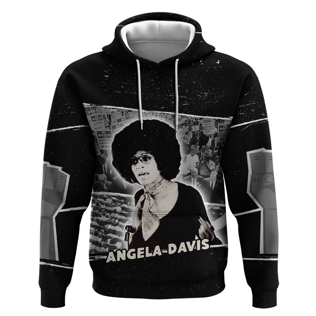 Angela Davis Zip Hoodie Protest Design Liberating Minds and Society Quote Civil Rights Movement - Wonder Print Shop