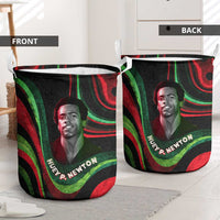 Huey P. Newton Laundry Basket Swirl Design Black Panther Party Symbol Revolutionary Tribute - Wonder Print Shop