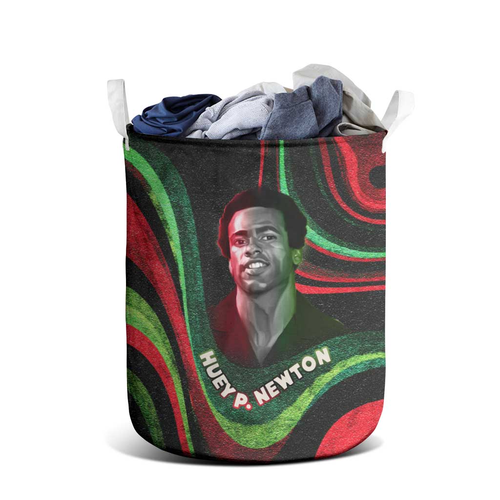 Huey P. Newton Laundry Basket Swirl Design Black Panther Party Symbol Revolutionary Tribute - Wonder Print Shop