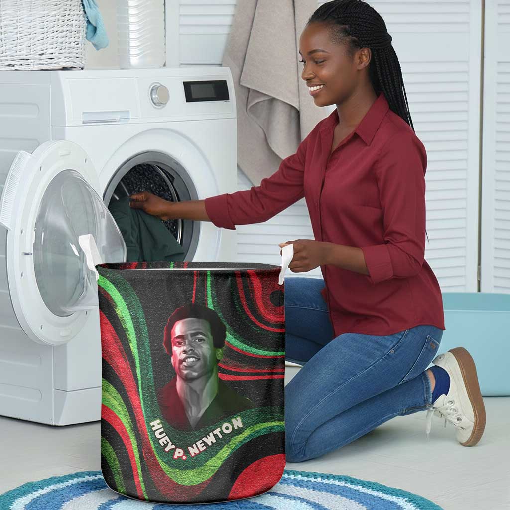 Huey P. Newton Laundry Basket Swirl Design Black Panther Party Symbol Revolutionary Tribute - Wonder Print Shop