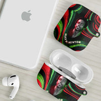 Huey P. Newton AirPods Case Swirl Design Black Panther Party Symbol Revolutionary Tribute - Wonder Print Shop